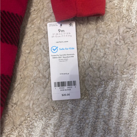 Carter's Red and Black Checkered Kids Footie - Picture 2 of 2